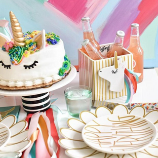 Gold Mini Stripe Medium Nesting Cube by Happy Everything!