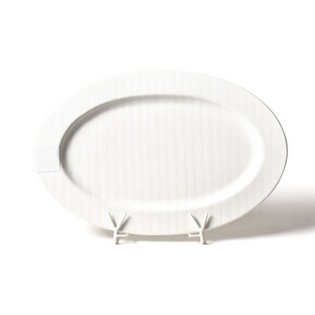 White Stripe Big Oval Platter by Happy Everything!