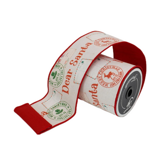 Red and Green Dear Santa Ribbon 4"X10YD