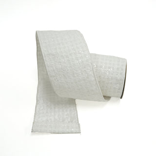 Winter White Tweed Ribbon, 4" X 10YD