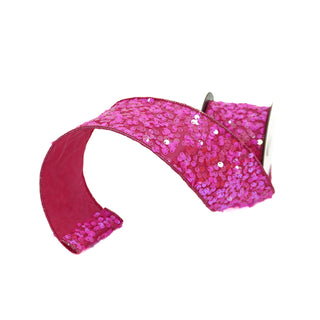 Hot Pink Flashy Sequin Ribbon, 2.5" X 10YD