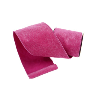 Hot Pink Fuzzy Fleece Ribbon, 4" X 10YD