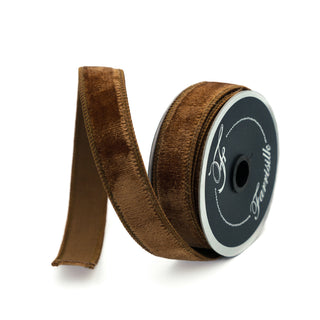 Pecan Velvet Ribbon, 1" X 10YD