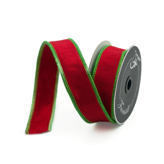 Red and Lime Luster Cord Ribbon