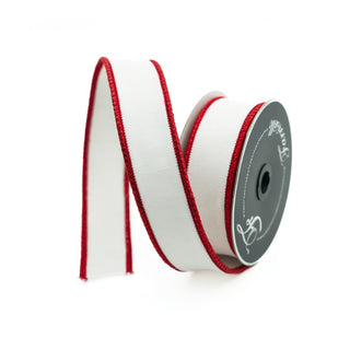 Red and White Luster Cord Ribbon, 1.5” X 10YD