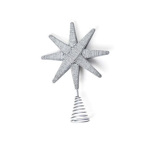Silver Beaded Tree Topper, Medium