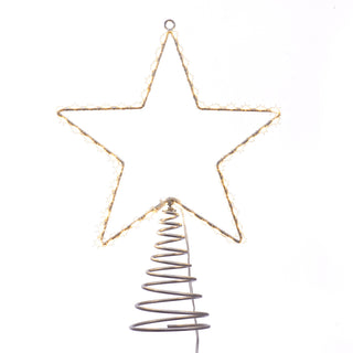Pre-Lit Metal Wire Lighted LED Star Treetop