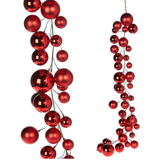 Red Dense Ball Garland, 4'