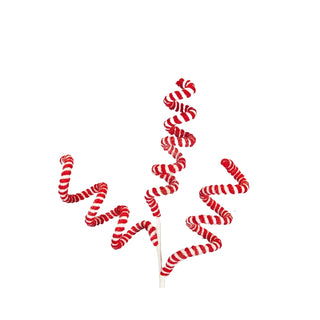 Red & White Peppermint Curly Pick
