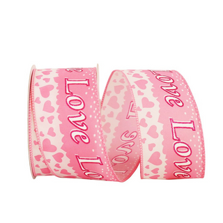 Pink Love Glitter Flow Ribbon, 2.5" X 10YD