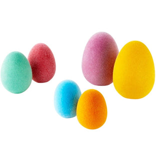 Small Flocked Egg Figurine