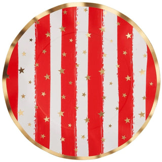 Patriotic Confetti Wavy Dinner Plate, 8 Pack