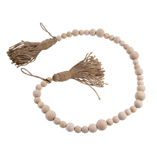 Wooden Bead Garland With Tassels