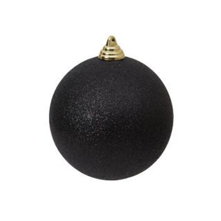 Black Glitter Ball Ornament, 8"