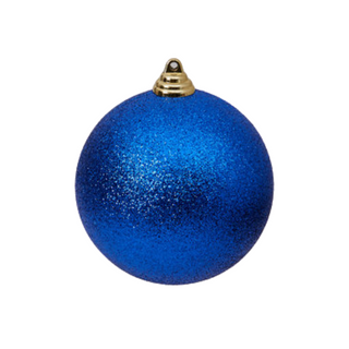 Blue Glitter Ball Ornament, 8"