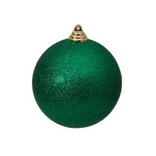 Emerald Green Glitter Ball Ornament, 6"