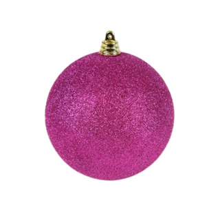 Fuchsia Glitter Ball Ornament, 6"