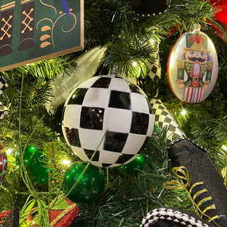 Checkered Black and White Ornament, 6"