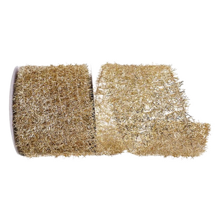 Platinum Tinsel Ribbon, 4" X 10YD