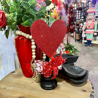 Red Glitter Heart Charm