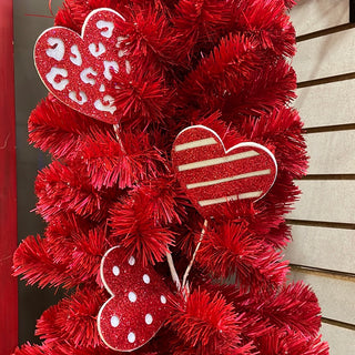 Red and White Glittery Heart, 25"