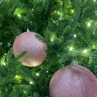Dusty Rose Glitter Ornament, 6"