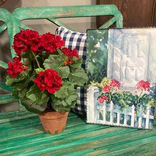 Red Potted Geranium