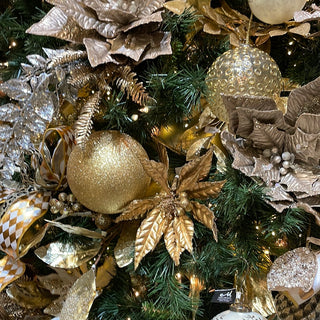 Gold Glitter Ball Ornament, 6"