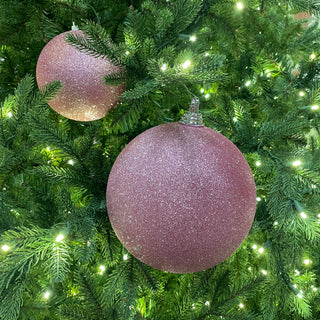 Dusty Rose Glitter Ball Ornament, 8"