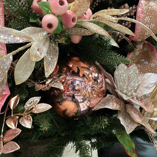 Dusty Rose Shiny Ball Ornament, 6"