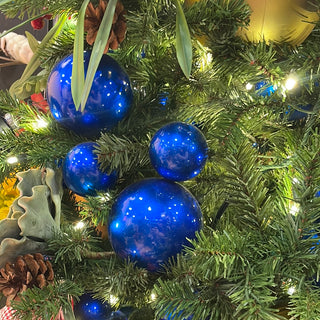 Blue Candy Apple Ball Garland, 10'