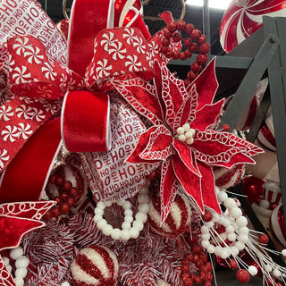 Red & White Curly Ball Spray