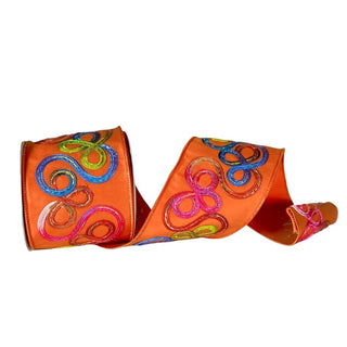 Orange Whimsy Ribbon, 4"X10yd.