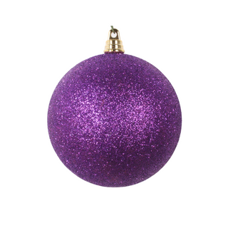 Purple Glitter Ball Ornament, 8"