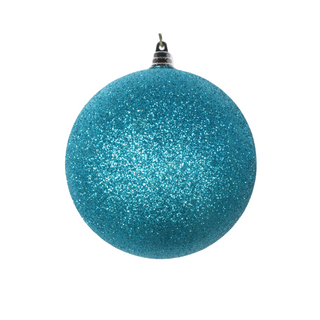 Turquoise Glitter Ball Ornament, 8"